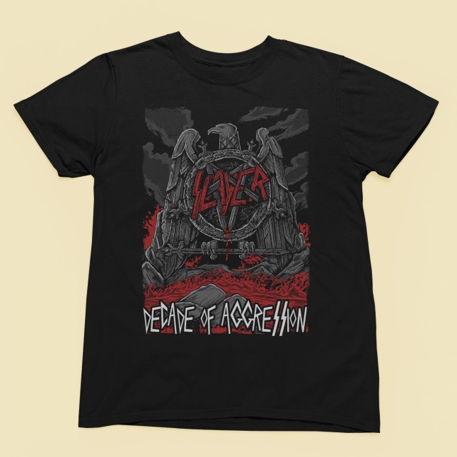 Slayer Death Decade of Aggression Men and Women T-Shirt - 1