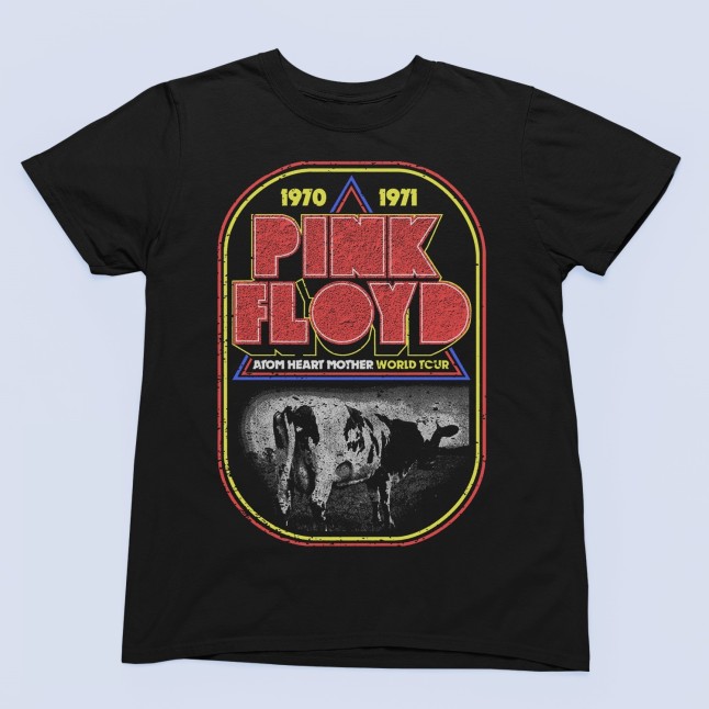 Pink Floyd Atom Heart Mother World Tour Men and Women T-Shirt - 1