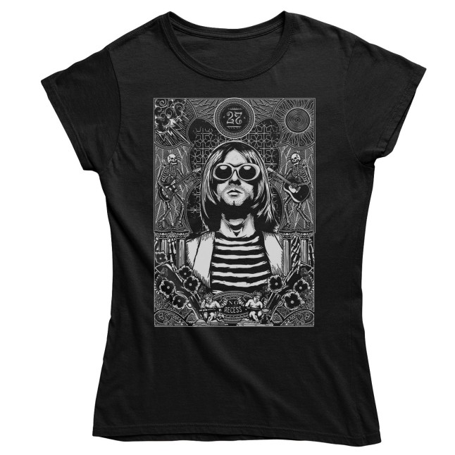 Kurt cobain t shirt women's hotsell