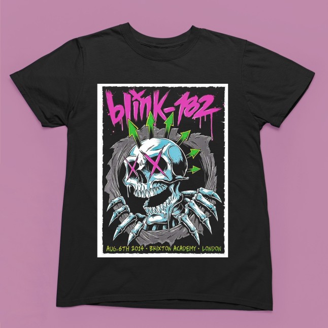 Blink-182 Brixton Academy 2014 London Concert Men and Women T-Shirt - 1