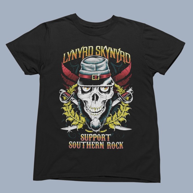 Lynyrd Skynyrd Support Southern Rock Men and Women T-Shirt - 1