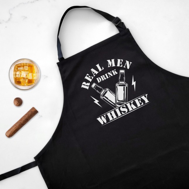 Real Men Drink Whiskey Apron - 1