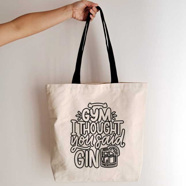 Gym - I Thought You Said Gin Large Tote Bag - 1