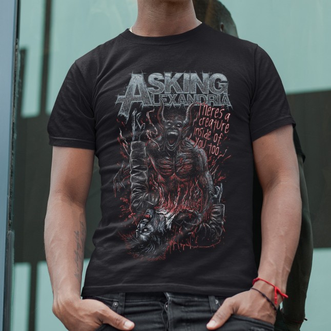 Asking Alexandria Creature Lyrics Men and Women T-Shirt - 1