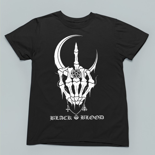 Black Blood Metal Band Fan Art Men and Women T-Shirt - 1