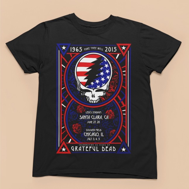 Fare Thee Well: Celebrating 50 Years of the Grateful Dead Fan Art Men and Women T-Shirt - 1