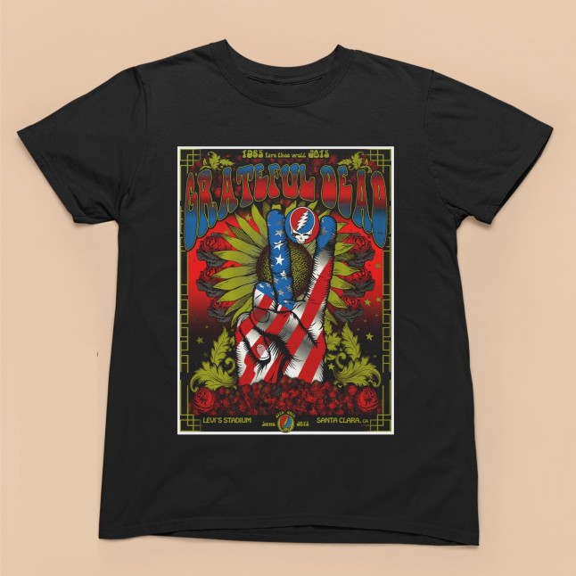 Fare Thee Well: Celebrating 50 Years of the Grateful Dead Fan Art 2 Men and Women T-Shirt - 1