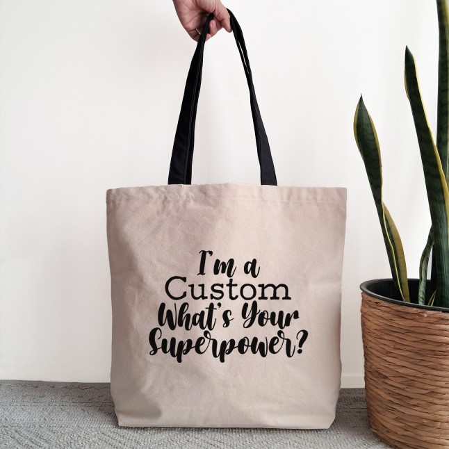 Custom What's Your Superpower Large Tote Bag - 1