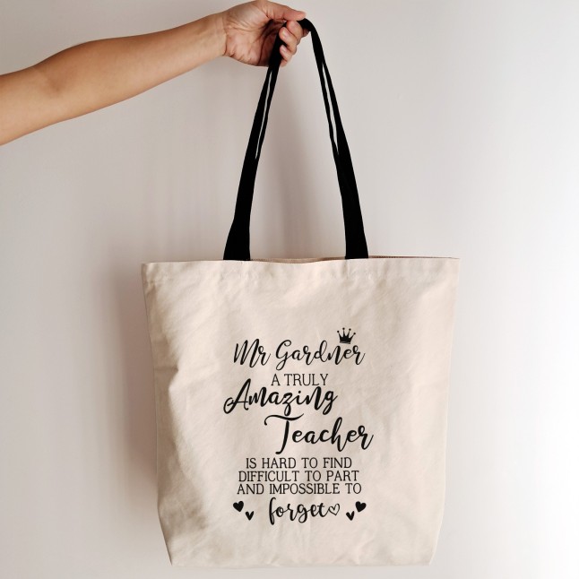 Custom Amazing Teacher Large Tote Bag - 1