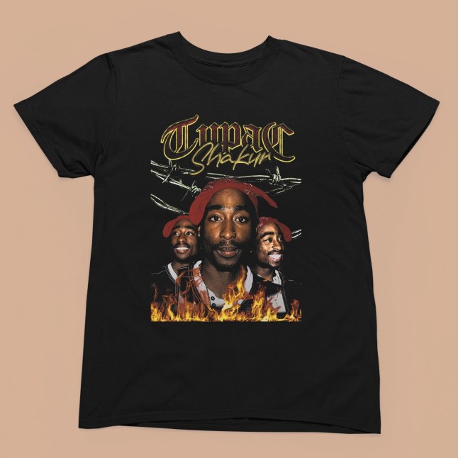 Tupac Shakur Flames T-Shirt - 2