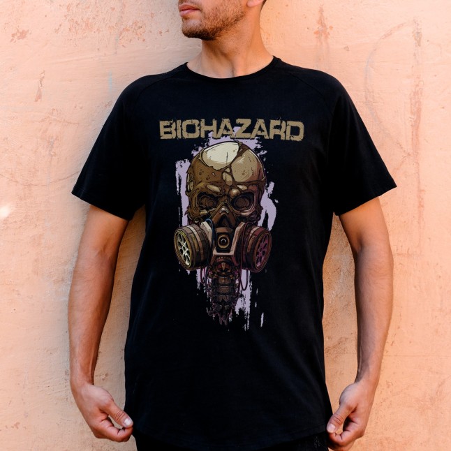 Biohazard Skull Gas Mask T-Shirt - 1