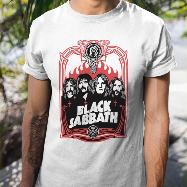 Black Sabbath Flames Portrait T-Shirt - 2