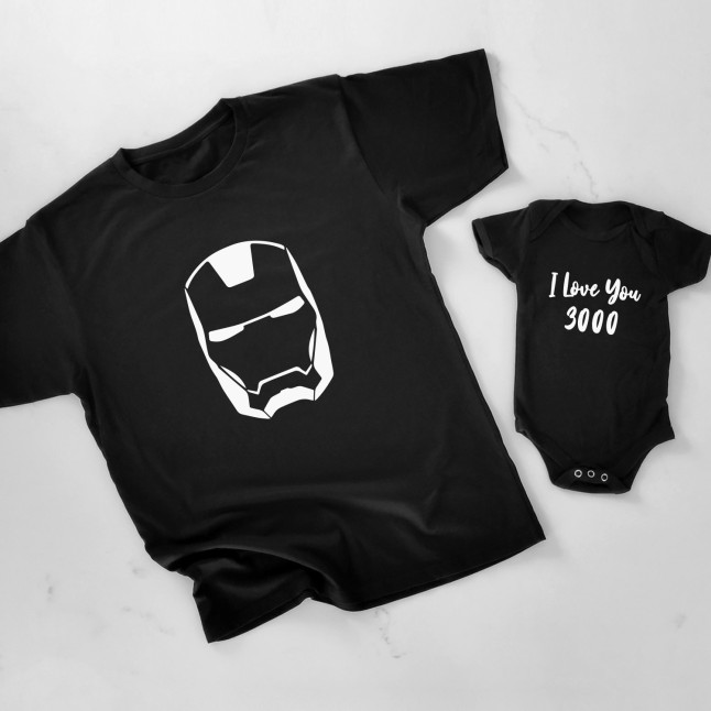 I love you 3000 Iron Man Father and Child Matching T-Shirt - 1