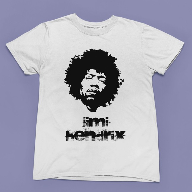 Jimi Hendrix Stencil Face T-Shirt - 1