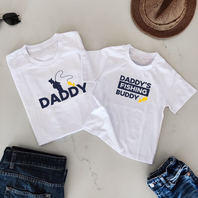 Daddy's Fishing Buddy Father and Child Matching T-Shirt - 1