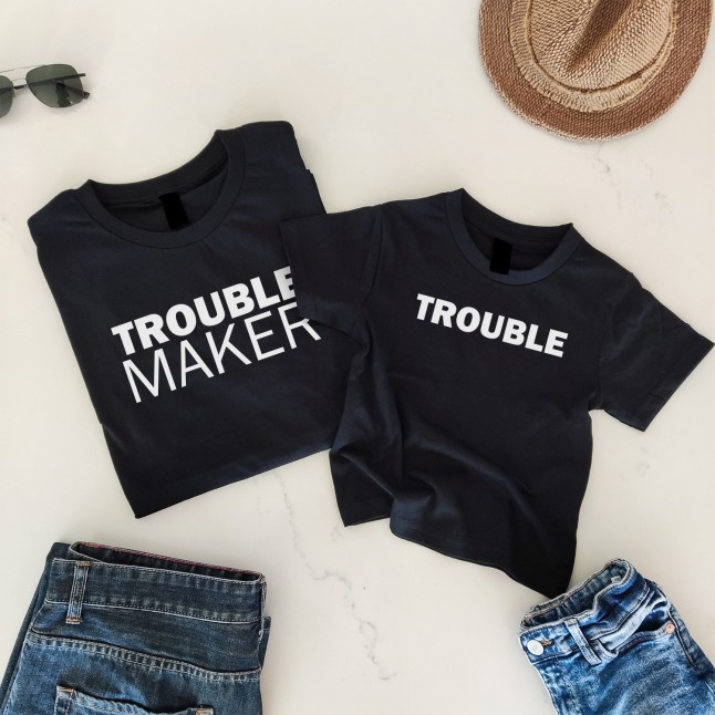 Trouble Maker Father and Child Matching T-Shirt - 1