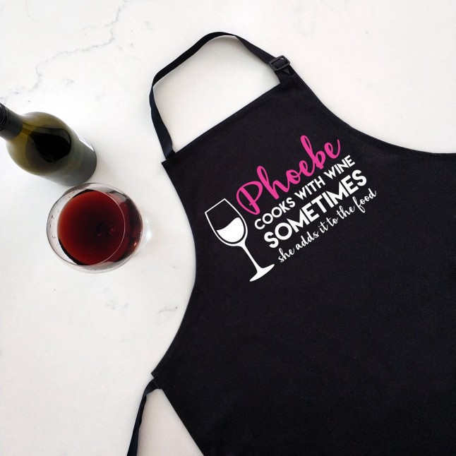 Custom Cook With Wine Apron - 1