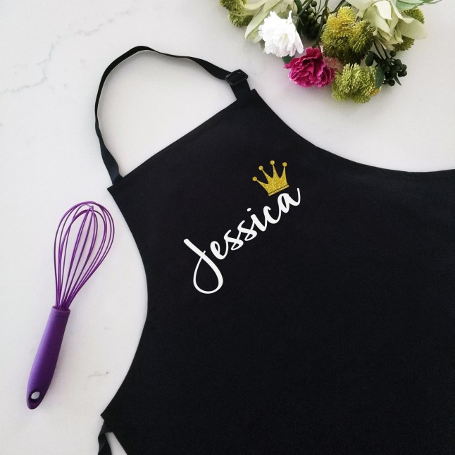 Custom Name with Crown Apron - 1