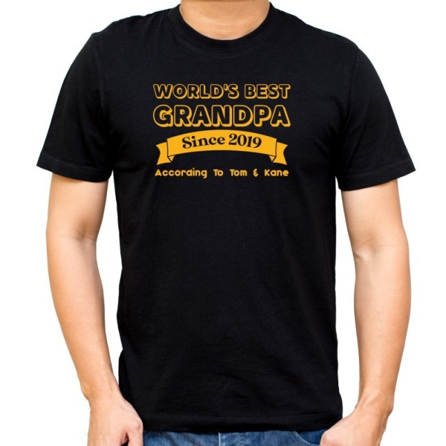 Custom World's Best Grandpa T-Shirt - 1