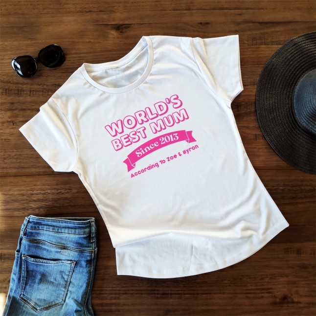 Custom World's Best Mum T-Shirt - 1