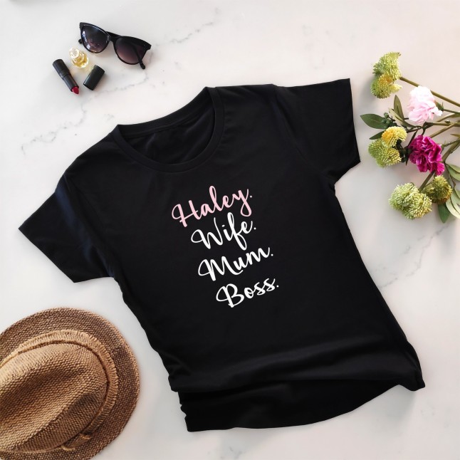 Custom Wife Mum Boss T-Shirt - 1