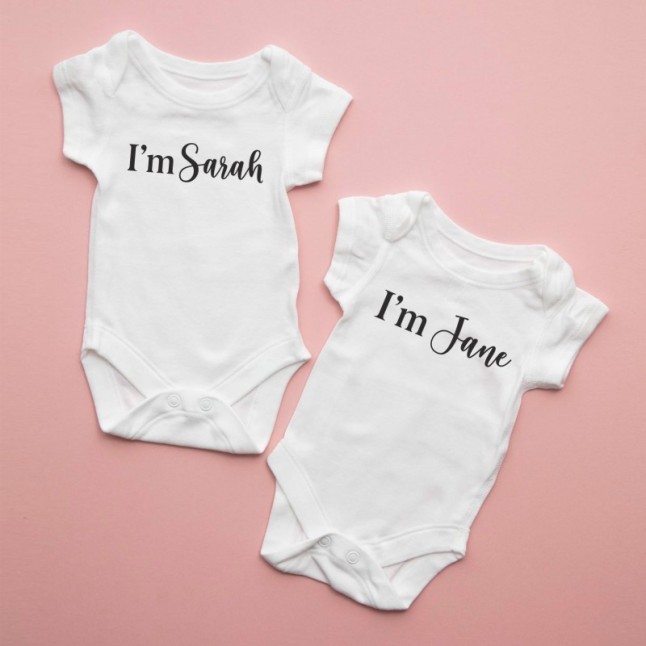 copy of Custom Twins Names Matching Onesies - 1