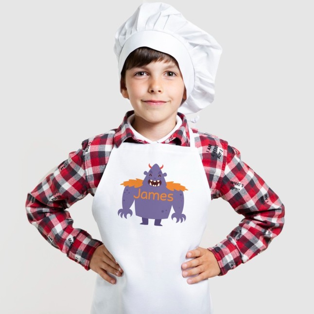 Custom Monster with Name Kids Apron - 1