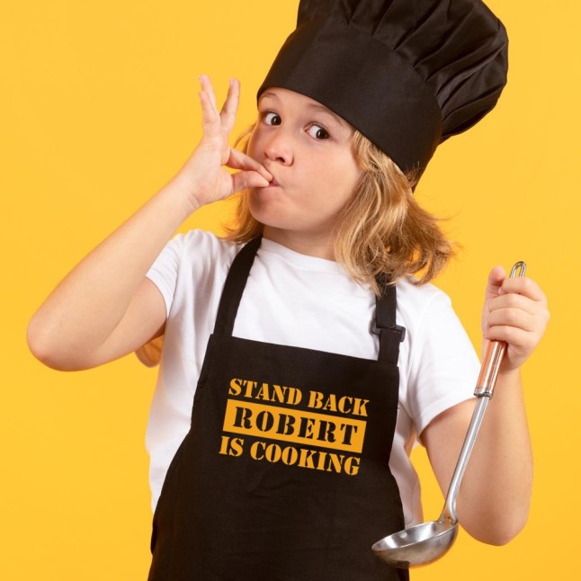 Custom Stand Back Kid Is Cooking Apron - 1