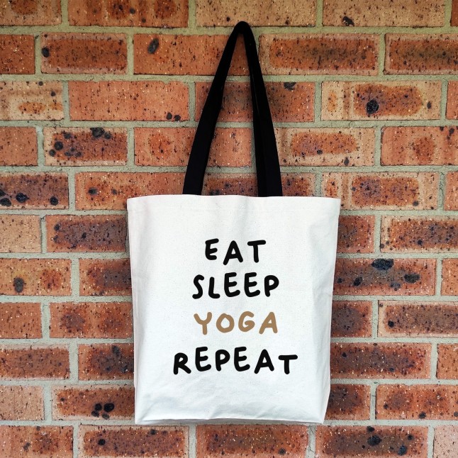 Eat Sleep Yoga Repeat Large Tote Bag - 1