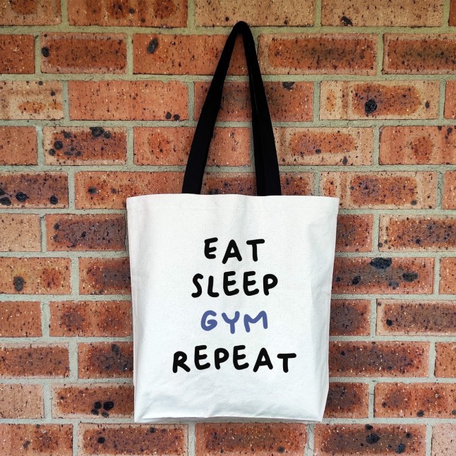 Eat Sleep Gym Repeat Large Tote Bag - 1