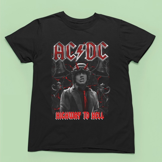 AC/DC Highway To Hell Angus Young Fan Art Men and Women T-Shirt - 1