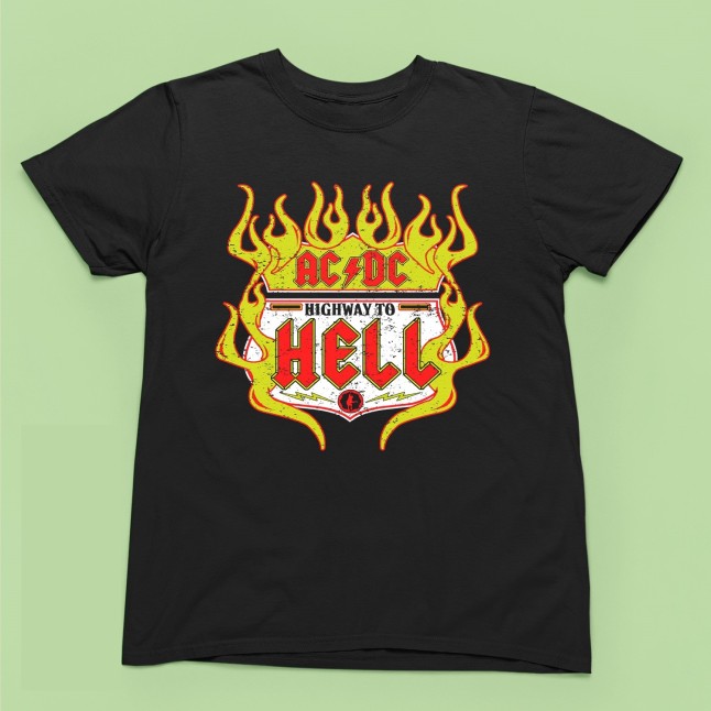 AC/DC Highway To Hell Flame Fan Art Men and Women T-Shirt - 1