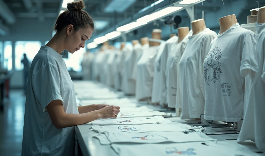 woman-inonvating-on-t-shirt-production